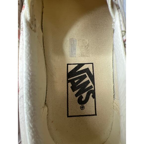 Vans  unisex,  5 mens 6.5 women’s  floral  slip on white/pink school walking - Picture 9 of 9